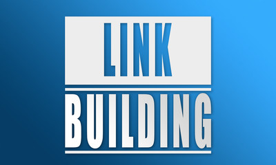 Link Building - neat white text written on blue background