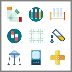 pharmacy icons set. dropper, antibiotic, red and object graphic works