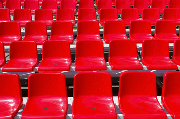 Rostrum with red seats