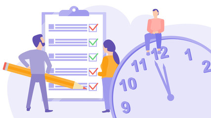 Business people are discussing up their work plan.