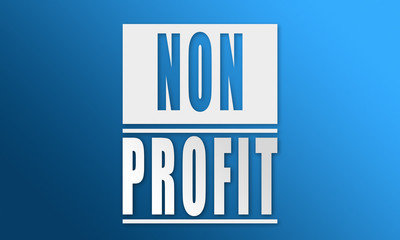 Non Profit - neat white text written on blue background