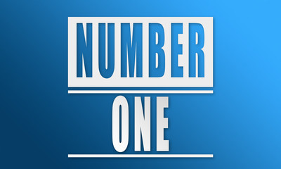 Number One - neat white text written on blue background