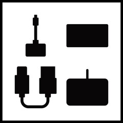 input icons set. electronics, digital, storage and freelance graphic works