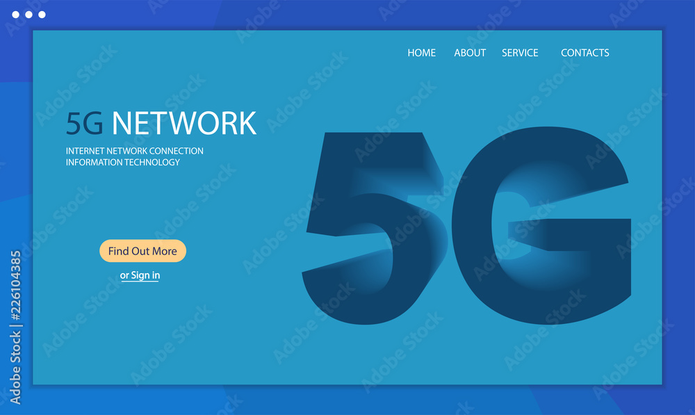 Leinwandbilder 5g technology background. template web page, isometric 5g. new generation mobile networks and intern