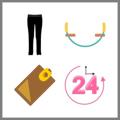 4 businessman icon. Vector illustration businessman set. trousers and seesaw icons for businessman works