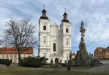 Fototapeta na wymiar church in Lomnice u Tisnova in Moravia in Czech Republic