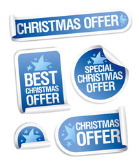 Christmas sale offer stickers set