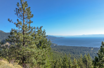 eastern coast of Lake Tahoe from scenic overlook on Mount Rose Highway Incline Village, Nevada
