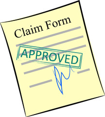 claim form with stamp approved