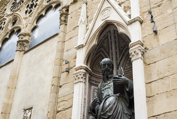 details of some statues near the cathedral of Florence