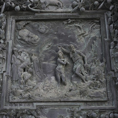 detail of the beautiful north gate of Florence's Duomo