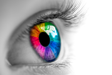 Eye With Rainbow Colors - obrazy, fototapety, plakaty