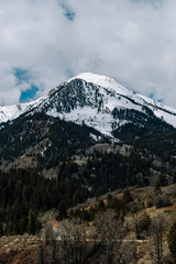 Snow Covered Mountain Peaks on a Cloudy Day in Utah