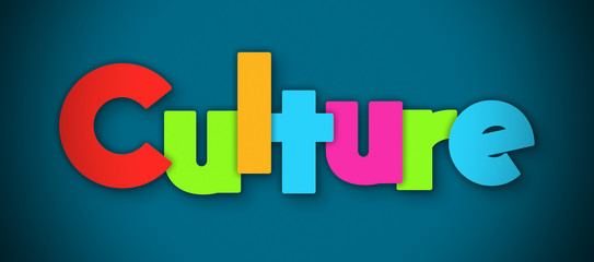 Culture - overlapping multicolor letters