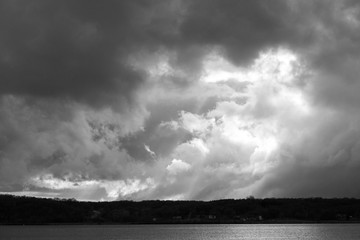 Black and White Mississippi on a Cloudy Spring Day