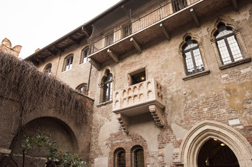 romantic Juliet balcony in the beautiful city of Verona