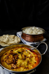 Dal fry with rice & Papad