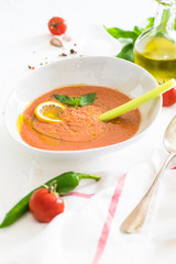 Traditional spanish tomato cream soup