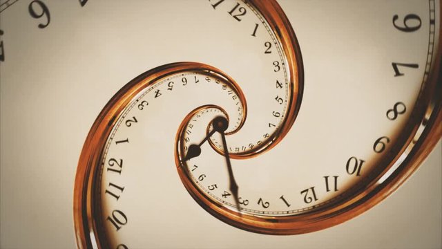 Rotating spiral of clock from numbers abstract seamless animation