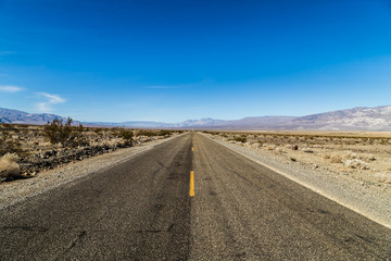 Long desert highway, Death Valley, California.