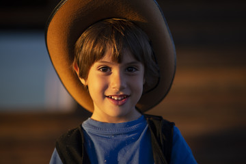 young cowboy in rodeo 