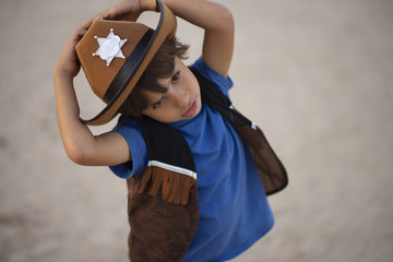 young cowboy in rodeo 