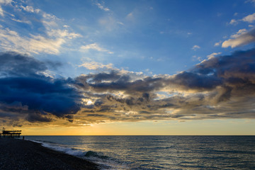 Obraz premium Vivid sunset over the Black Sea