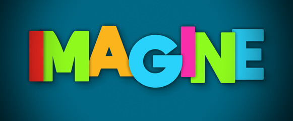 Imagine - overlapping multicolor letters