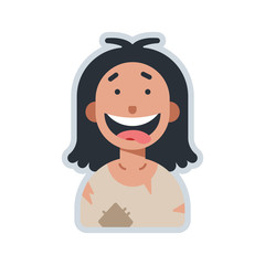 Avatar homeless flat illustration