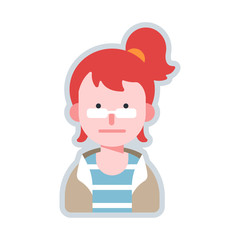 Avatar hair bun writer flat illustration