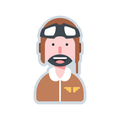 Avatar pilot flat illustration