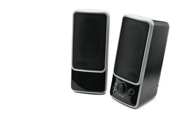 Speakers system on isolated background.Multimedia sound system