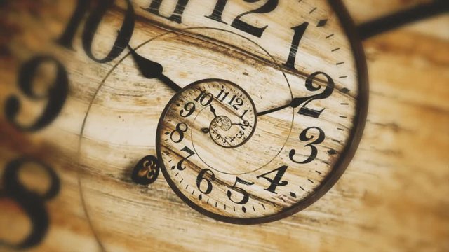 Rotating spiral of clock from numbers abstract seamless animation