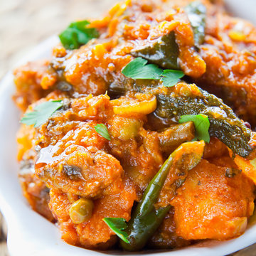 Vegan Indian Curry -  Traditional Sabzi mixed vegetable dish.