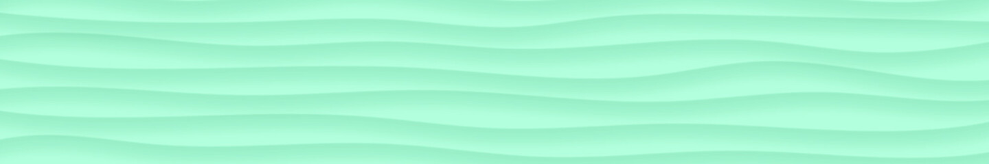 Naklejka premium Abstract horizontal banner of wavy lines with shadows in turquoise colors