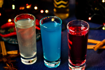 colorful cocktails, christmas