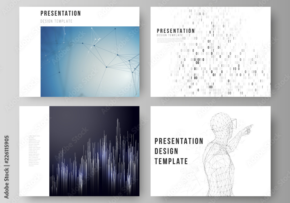 Wall mural the minimalistic abstract vector illustration of the editable layout of the presentation slides desi