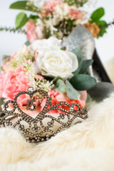 tiara with bouquet