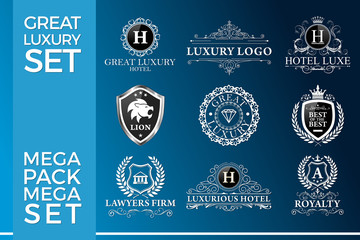 Great Luxury Set, Royal and Elegant Logo Template Vector Design Eps 10