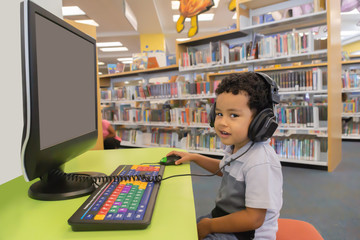 A fun day at the community public library to play on the computer.