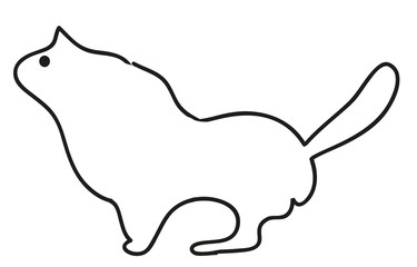 Simple cat.

Simple line illustration of cat.
Simple line animal illustration.

