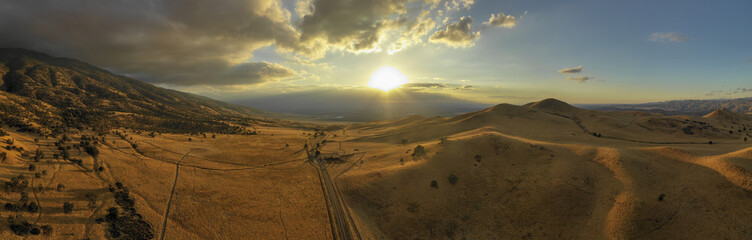 sunset in the mountains