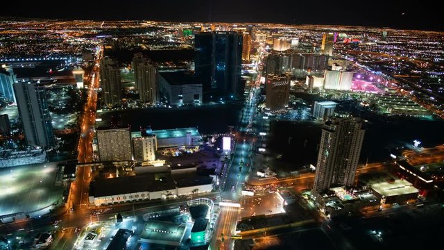 Las Vegas Strip Skyline Aerial Time Lapse