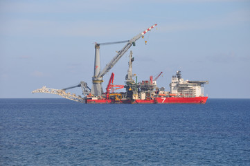 Fototapeta premium The cargo ship transportation