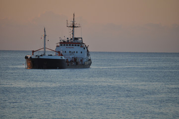 The cargo ship transportation