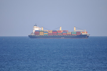 The cargo ship transportation