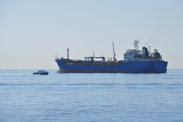 The cargo ship transportation