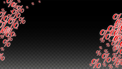 Luxury Vector Gold Percentage Sign Confetti on Transparent. Percent Sale Background. Business, Economics Print. Discount Illustration. Promotion Poster. Black Friday Banner. Special offer Template.