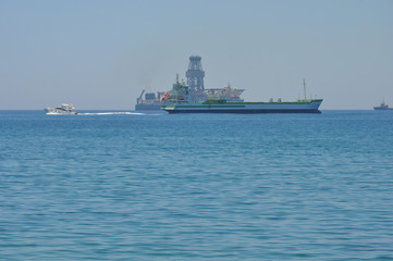 The cargo ship transportation