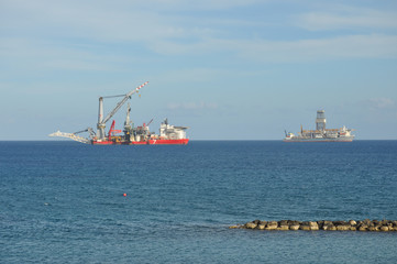 Fototapeta premium The cargo ship transportation